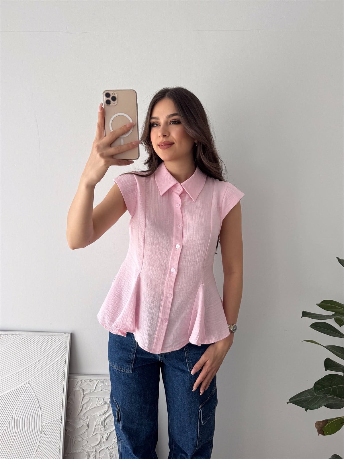 MÜSLÜM PEMBE BLUZ