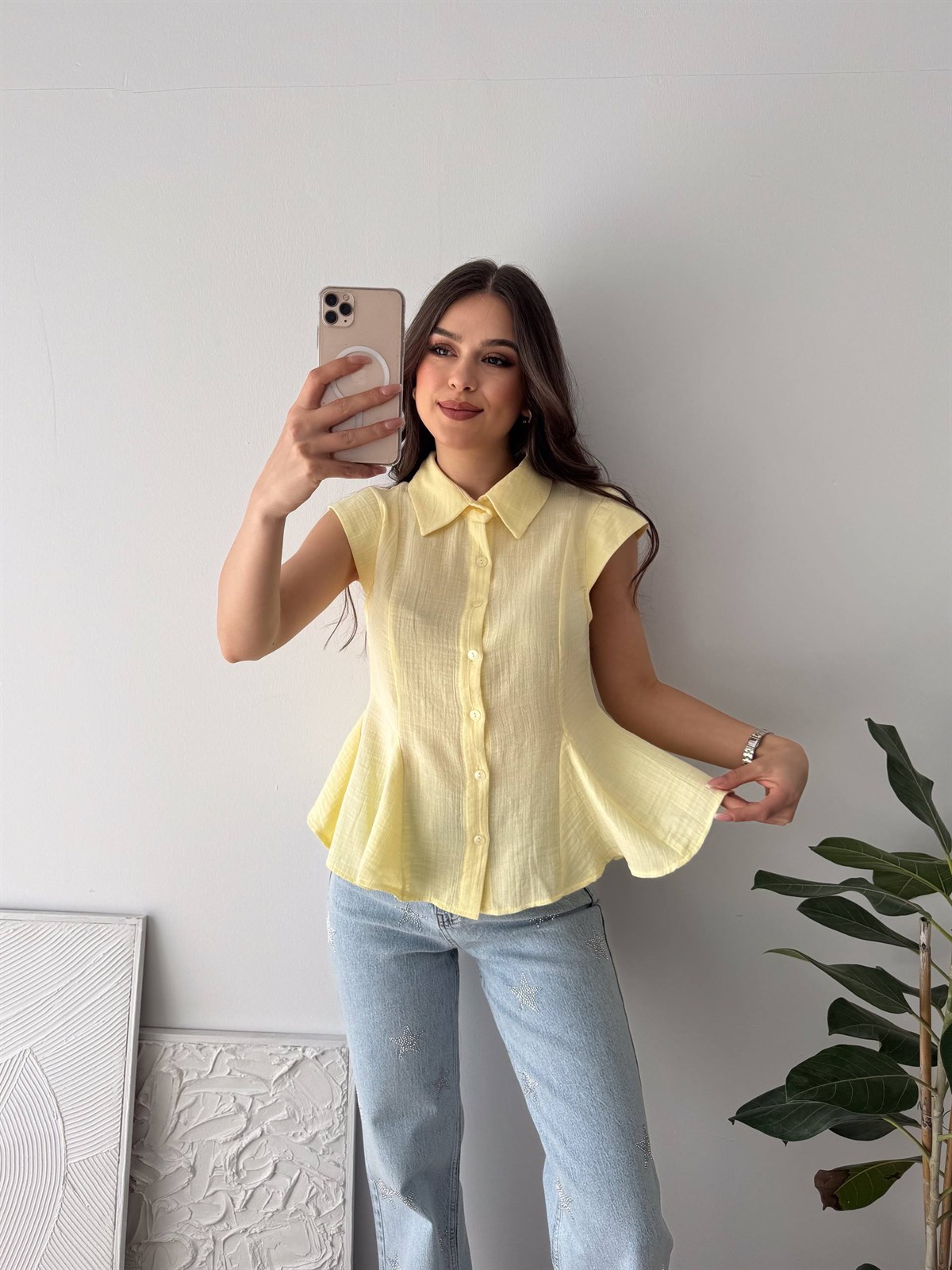 MÜSLÜM SARI BLUZ