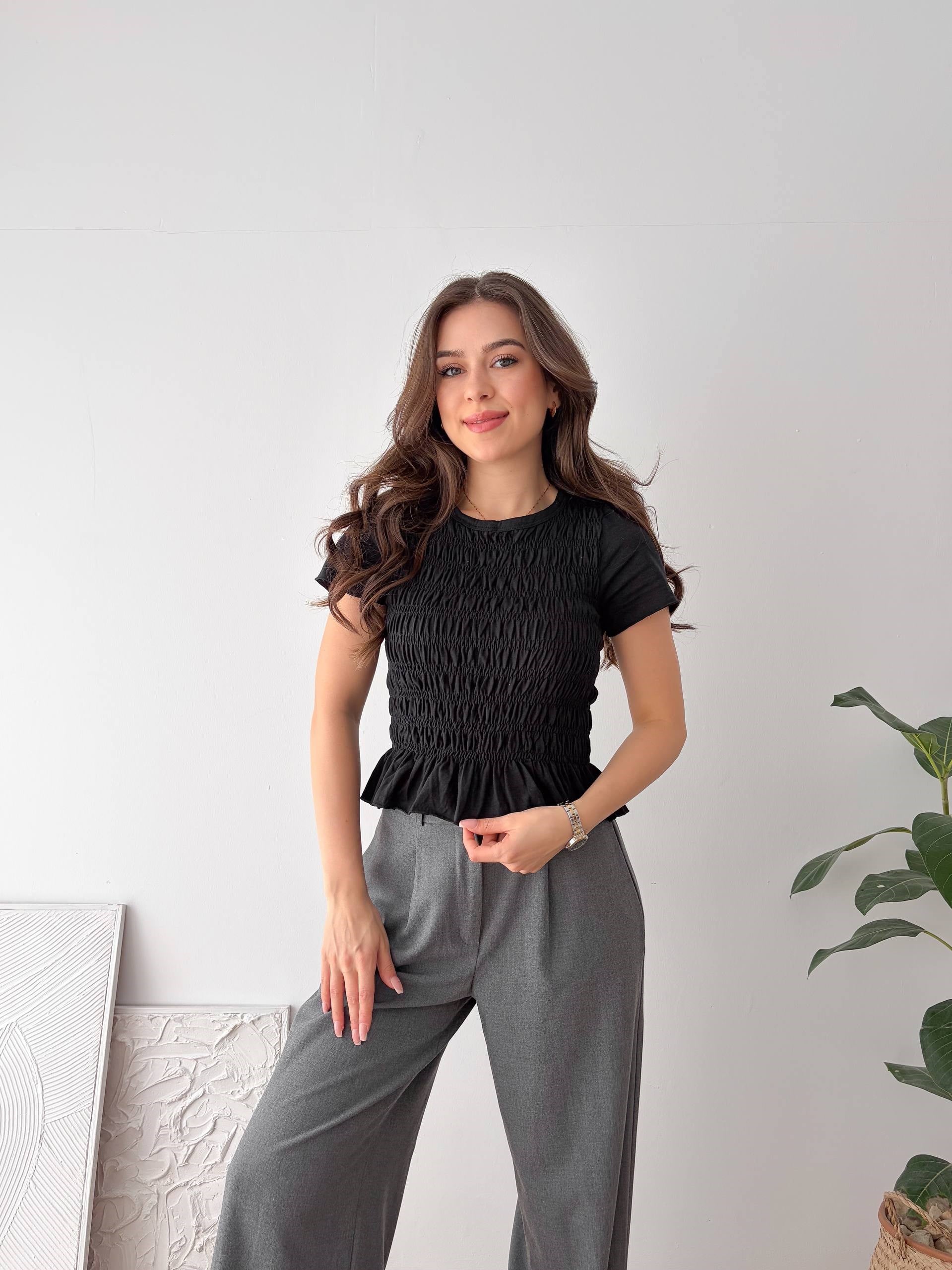 GİPELİ BASIC SİYAH BLUZ