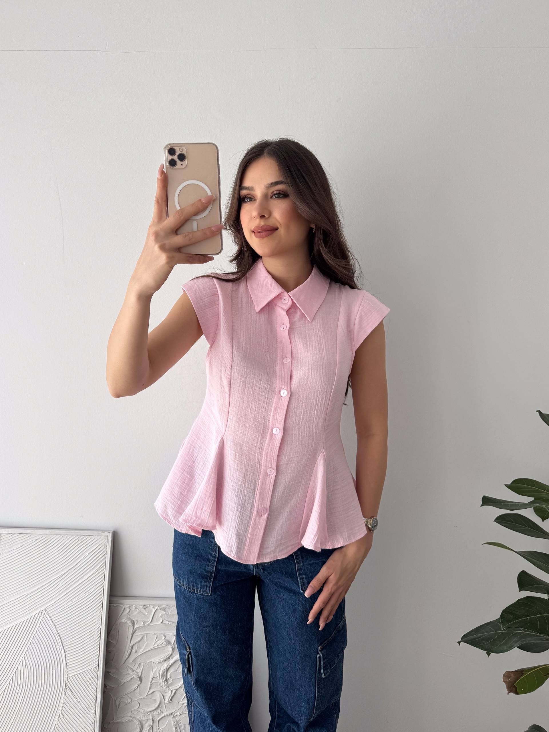 MÜSLÜM PEMBE BLUZ