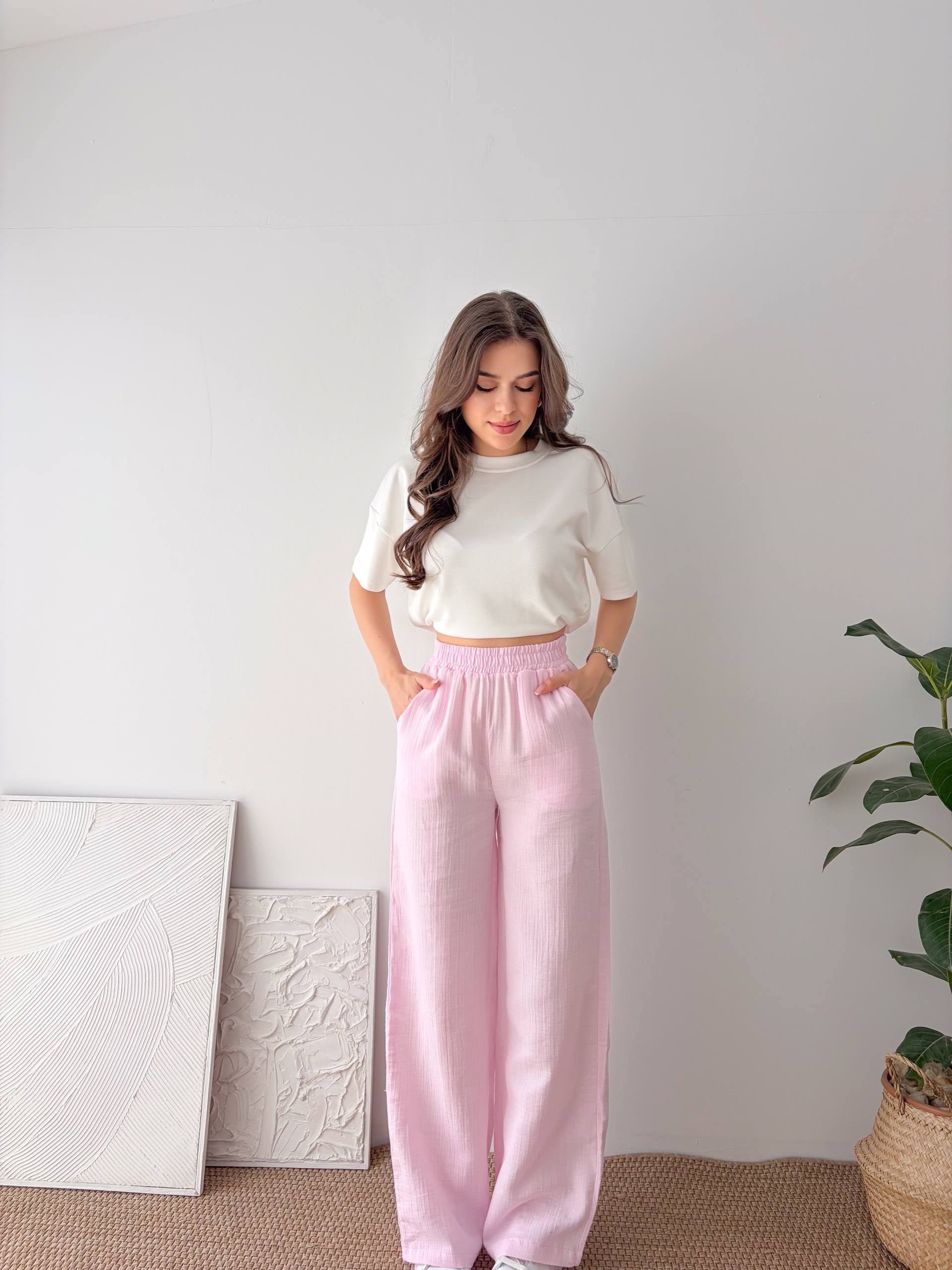 PEMBE MÜSLİM PANTALON