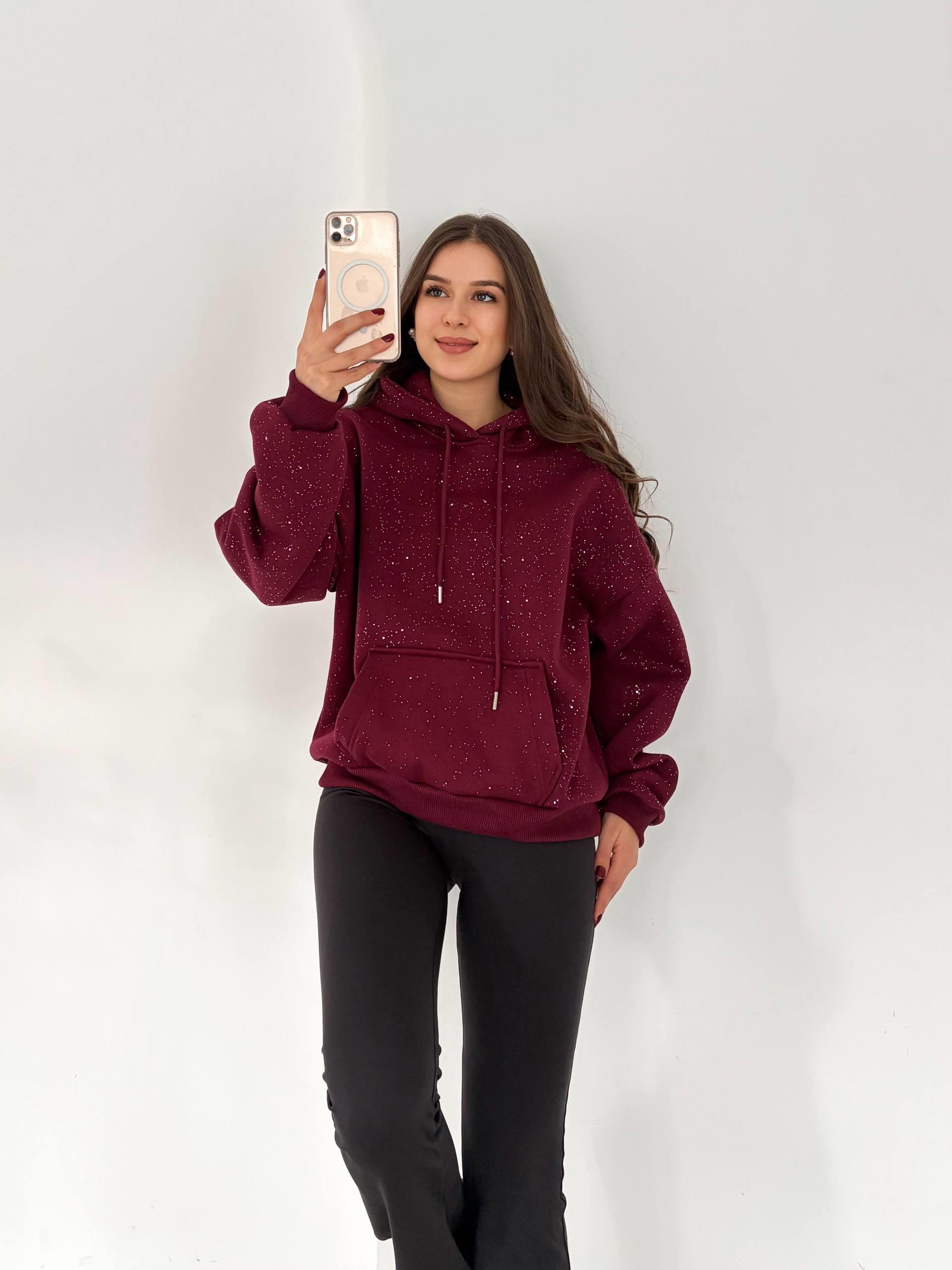 SİMLİ BORDO KALIN KUMAŞ SWEAT