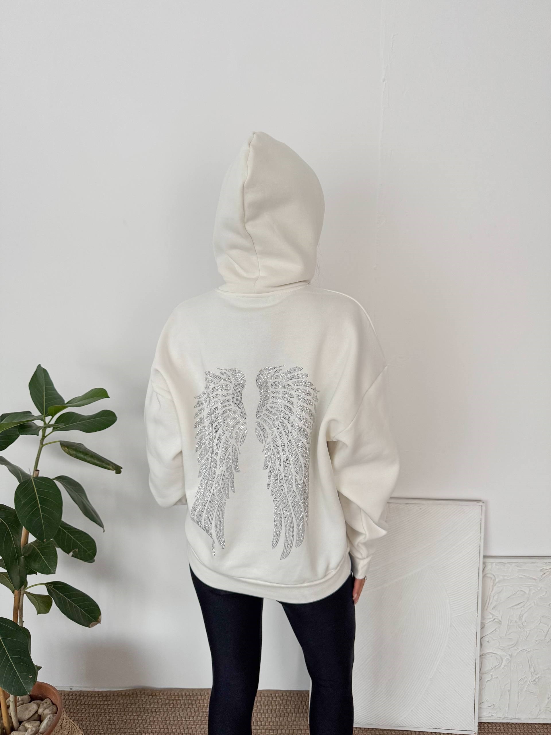 TAŞ DETAY BEYAZ YILDIZ SWEAT