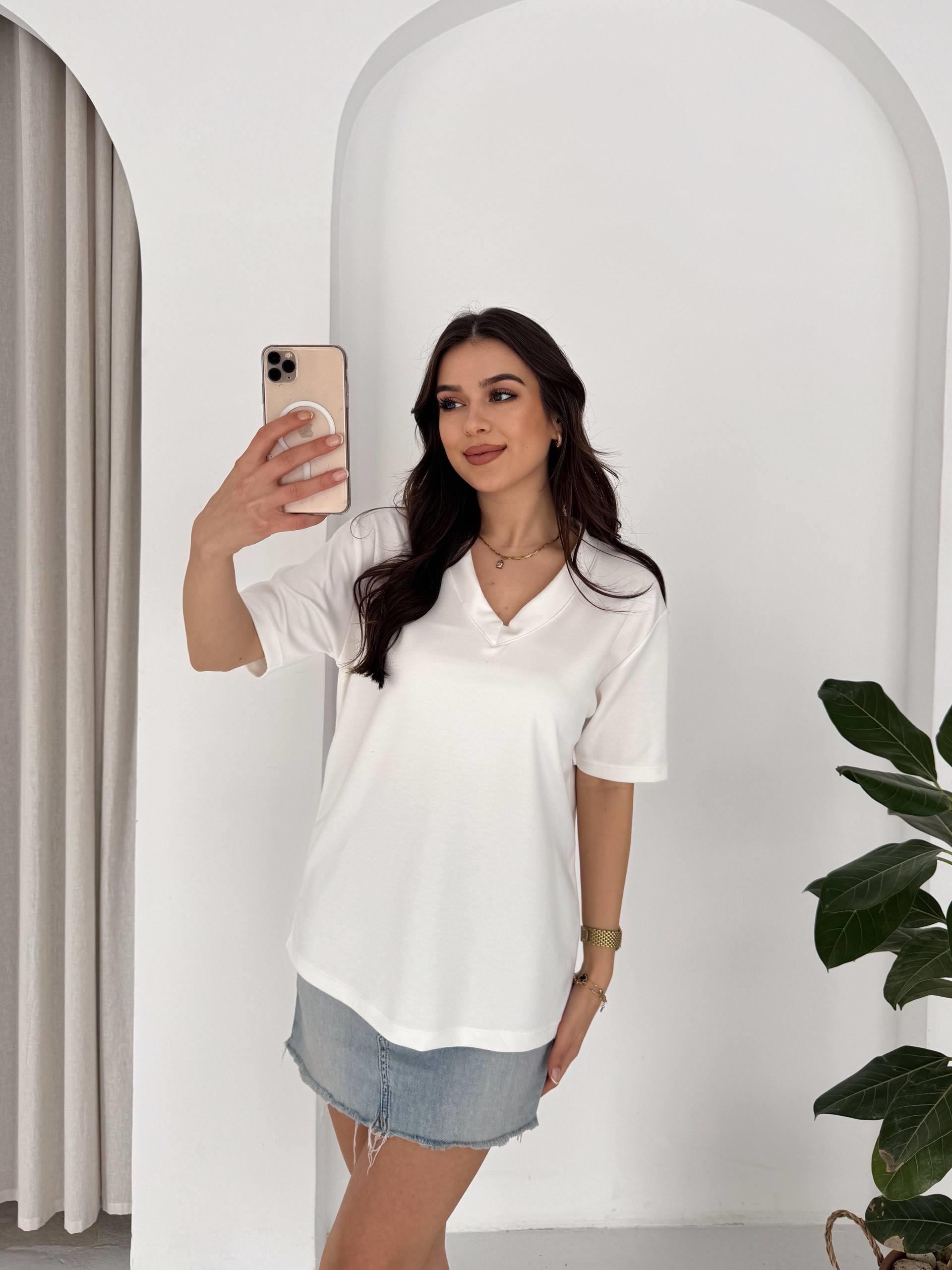 V YAKA MODAL KUMAŞ BEYAZ TSHİRT