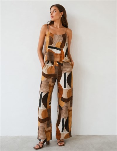 Desenli Gabardin 2 Li Set