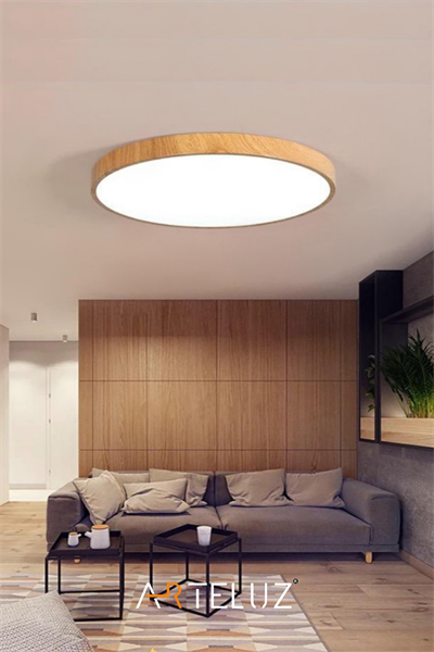 AHŞAP MODEL MODERN PLAFONYER AVİZE (50 CM)