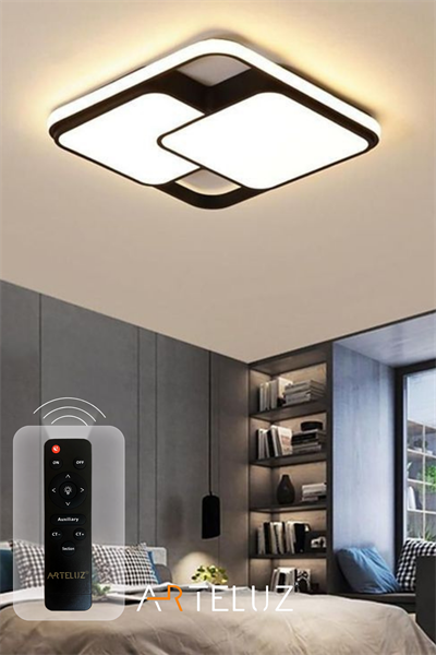 ÇİFT KARE MODEL MODERN PLAFONYER AVİZE (50X50 CM)