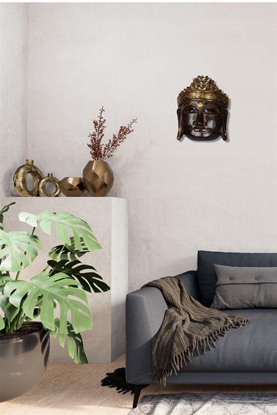 Ahsap Buda Maske El Yapımı Dekoratif Duvar Tablosu