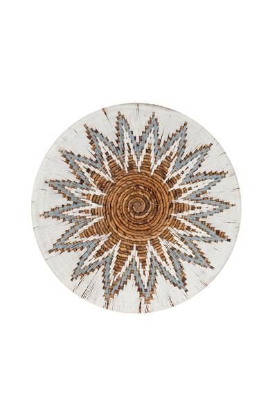 Bohem Hasır Yuvarlak Duvar Dekoru Bambu ve Makrome İle Yapılan Duvar Süsü 50 cm x 50 cm