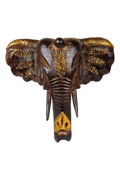 Dekoratif Ahşap Fil Objesi El Yapımı Doğal Tasarım 21 cm x 21 cm