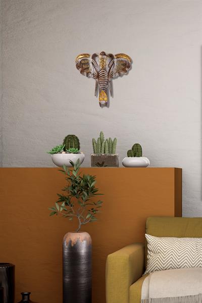 Dekoratif Ahşap Fil Objesi El Yapımı Doğal Tasarım 21 cm x 21 cm