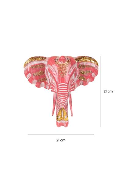 Dekoratif Ahşap Fil Objesi El Yapımı Doğal Tasarım 21 cm x 21 cm