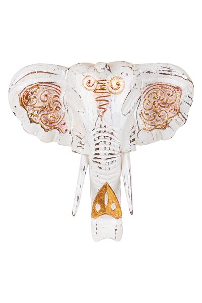 Dekoratif Ahşap Fil Objesi El Yapımı Doğal Tasarım 21 cm x 21 cm