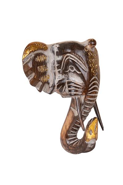 Dekoratif Ahşap Fil Objesi El Yapımı Doğal Tasarım 21 cm x 21 cm