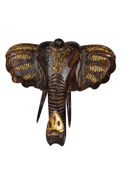 Dekoratif Ahşap Fil Objesi El Yapımı Doğal Tasarım  21 cm x 21 cm