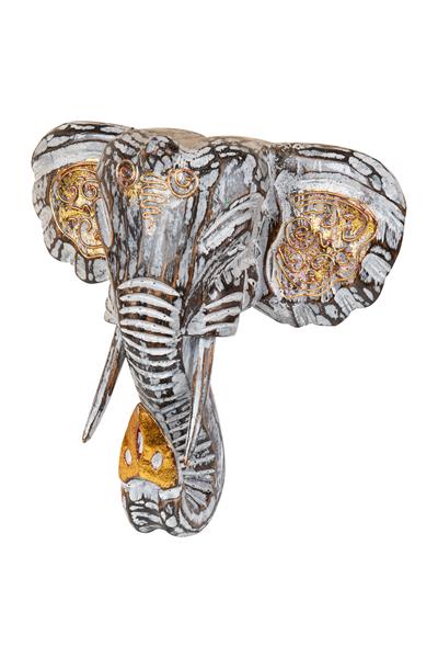 Dekoratif Ahşap Fil Objesi El Yapımı Doğal Tasarım 21 cm x 21 cm