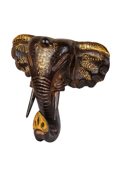 Dekoratif Ahşap Fil Objesi El Yapımı Doğal Tasarım 21 cm x 21 cm