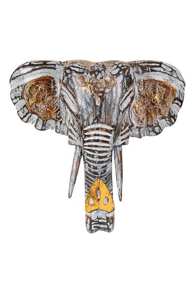 Dekoratif Ahşap Fil Objesi El Yapımı Doğal Tasarım 21 cm x 21 cm