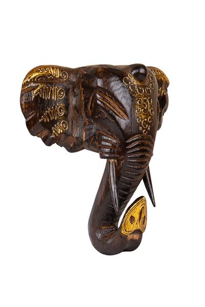 Dekoratif Ahşap Fil Objesi El Yapımı Doğal Tasarım 21 cm x 21 cm