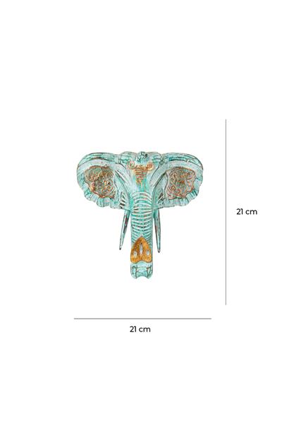 Dekoratif Ahşap Fil Objesi El Yapımı Doğal Tasarım 21 cm x 21 cm