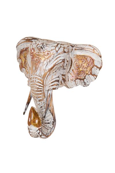 Dekoratif Ahşap Fil Objesi El Yapımı Doğal Tasarım 21 cm x 21 cm