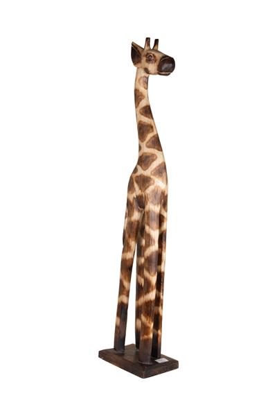 Dekoratif Ahşap Zurafa Objesi El Yapımı Doğal Tasarım 13 cm x 60 cm