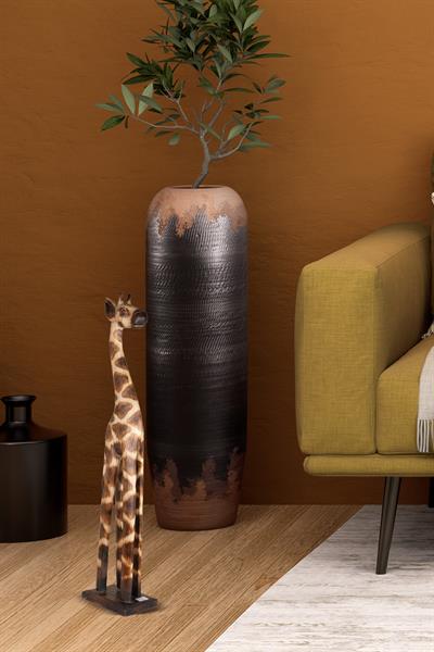 Dekoratif Ahşap Zurafa Objesi El Yapımı Doğal Tasarım 13 cm x 60 cm