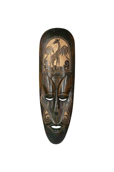 Dekoratif Duvar Objesi Ahşap Kötü Ruhları Uzaklaştıran Maske