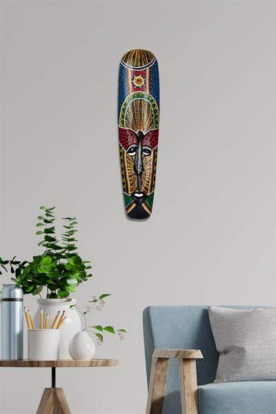 Dekoratif Duvar Objesi Ahşap Kötü Ruhları Uzaklaştıran Maske
