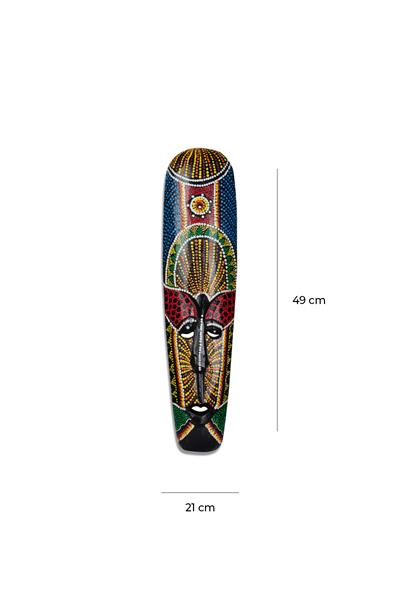 Dekoratif Duvar Objesi Ahşap Kötü Ruhları Uzaklaştıran Maske