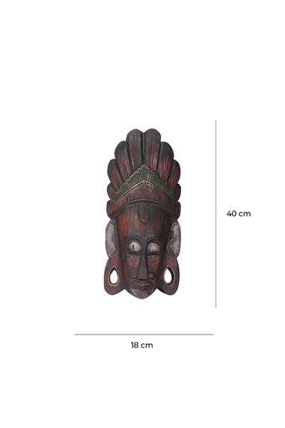 Dekoratif Duvar Objesi Ahşap Kötü Ruhları Uzaklaştıran Maske