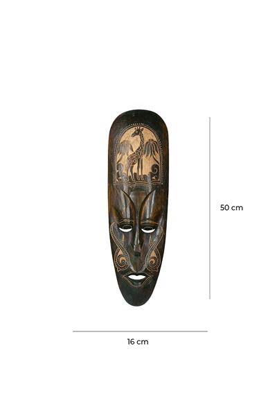 Dekoratif Duvar Objesi Ahşap Kötü Ruhları Uzaklaştıran Maske