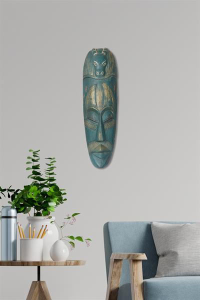 Dekoratif Duvar Objesi Ahşap Kötü Ruhları Uzaklaştıran Maske