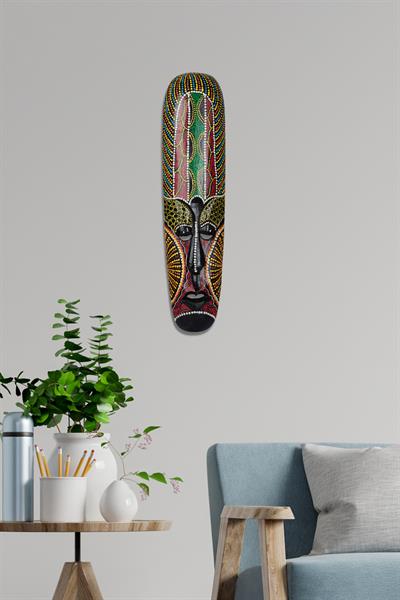 Dekoratif Duvar Objesi Ahşap Kötü Ruhları Uzaklaştıran Maske