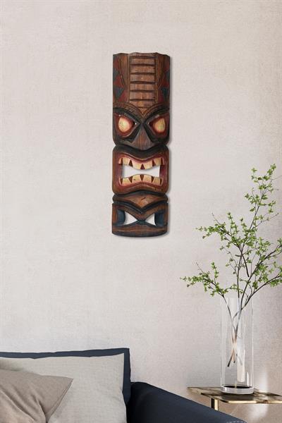 Dekoratif Duvar Objesi Ahşap Kötü Ruhları Uzaklaştıran Maske