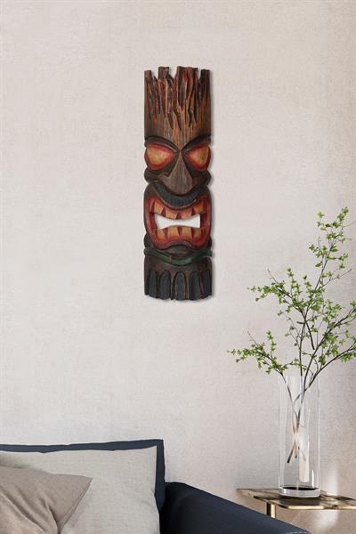 Dekoratif Duvar Objesi Ahşap Kötü Ruhları Uzaklaştıran Maske