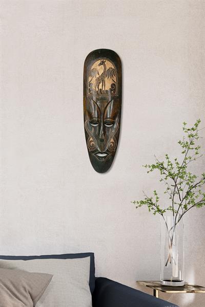 Dekoratif Duvar Objesi Ahşap Kötü Ruhları Uzaklaştıran Maske