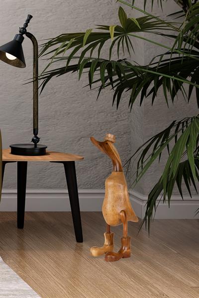 Dekoratif Hayvan Figürü Ahşap El Oyması Ördek 52 cm x 52 cm