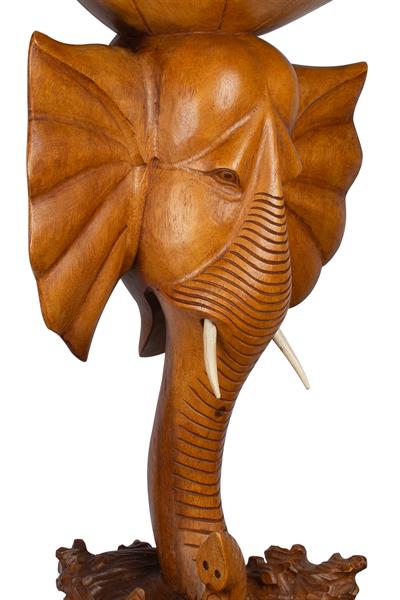 Tek Parça El Yapımı Fil Dekoratif Obje ve Sehpa 40 cm x 75 cm