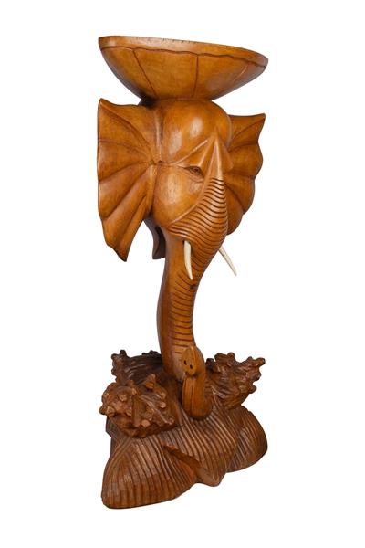 Tek Parça El Yapımı Fil Dekoratif Obje ve Sehpa 40 cm x 75 cm