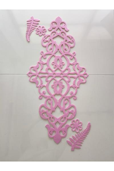 KEÇE RUNNER, 97CMX45,5CM, (2 YAPRAK MOTİFİ,2 ÇİÇEK MOTİFİ HEDİYE), MASA RUNNERI,3MM