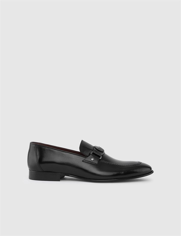 Birgit Hakiki Buffalo Deri Erkek Siyah Klasik Ayakkabı