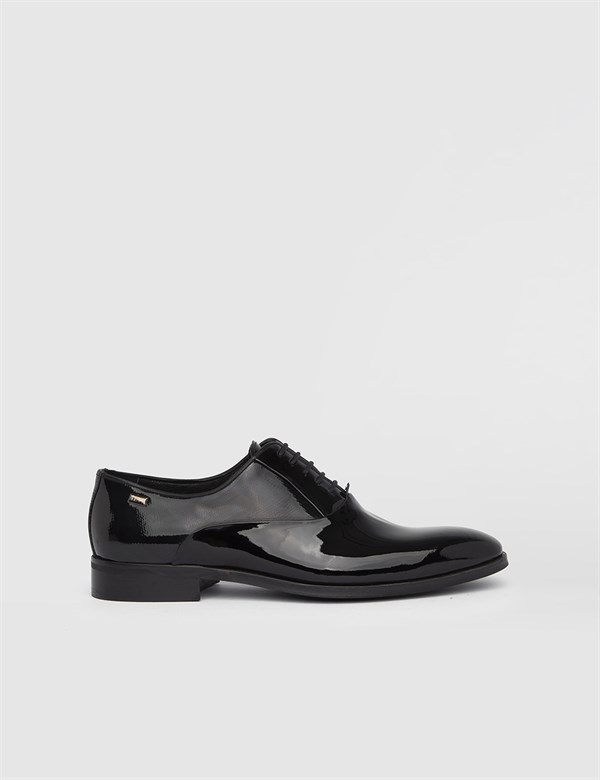 Lund Hakiki Rugan Deri Erkek Siyah Klasik Ayakkabı