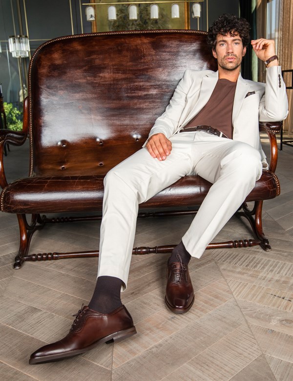 Abies Antique Brown Leather Men's Oxford