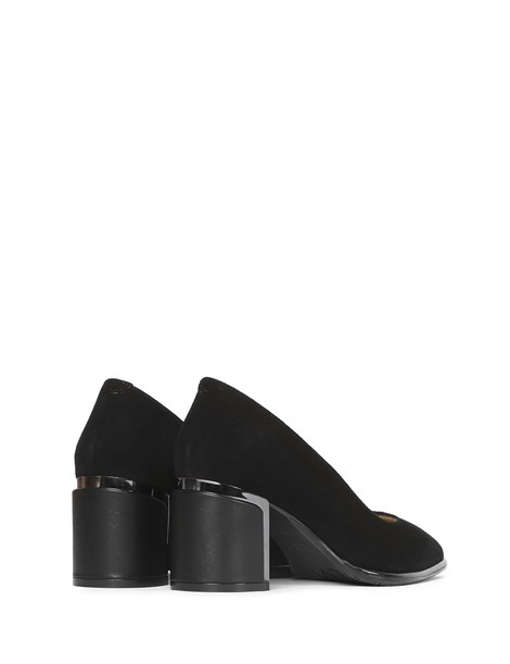 Adala Women's Pump Black Suede-Black Leather