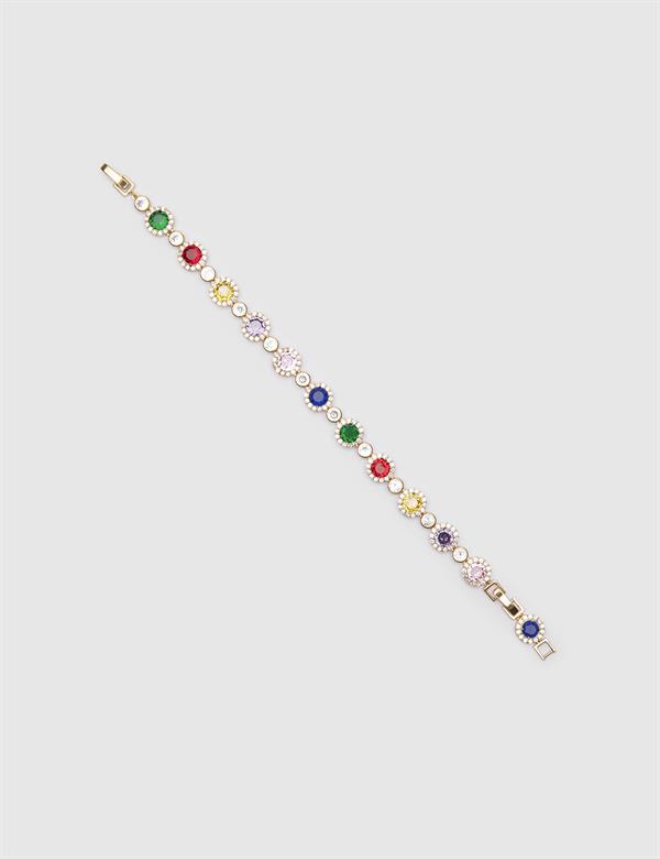 Agnes Gold Women's Bracelet with Multicolor Stones