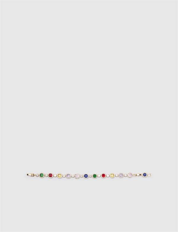 Agnes Gold Women's Bracelet with Multicolor Stones