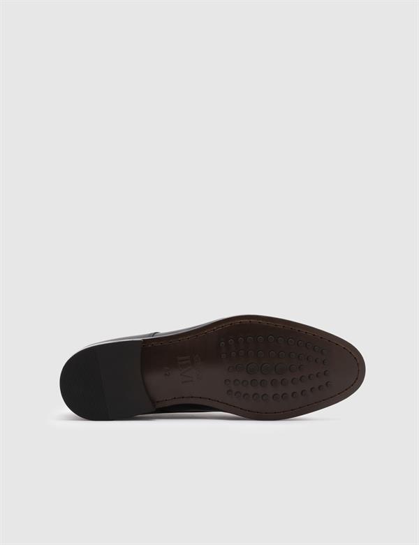 Aldrin Navy Blue Buffalo-Deer Leather Men's Classic Shoe