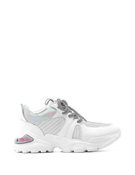 Aleksis Women's Sneaker White-Silver Leather