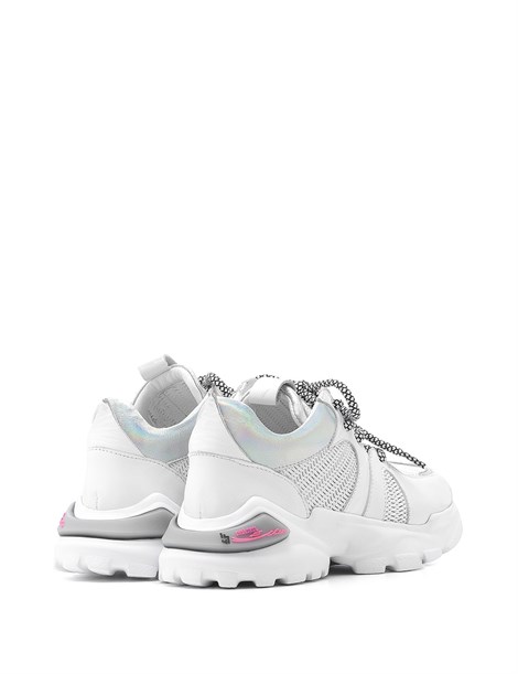 Aleksis Women's Sneaker White-Silver Leather